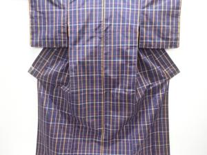 未使用品　格子織り出し着物